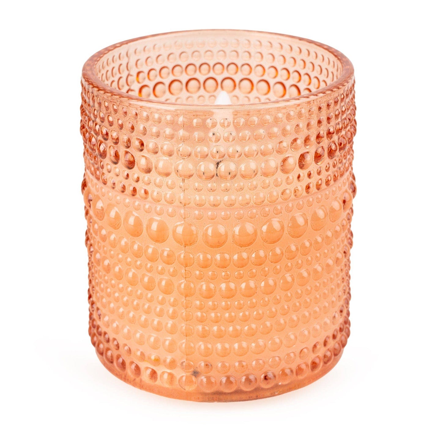 LED Candle Embossed Glass - Terracotta 6PK