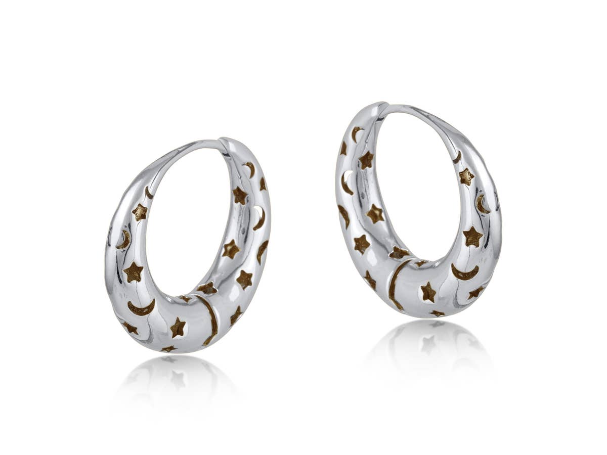 Selena Celestial Hoop Earrings: GOLD