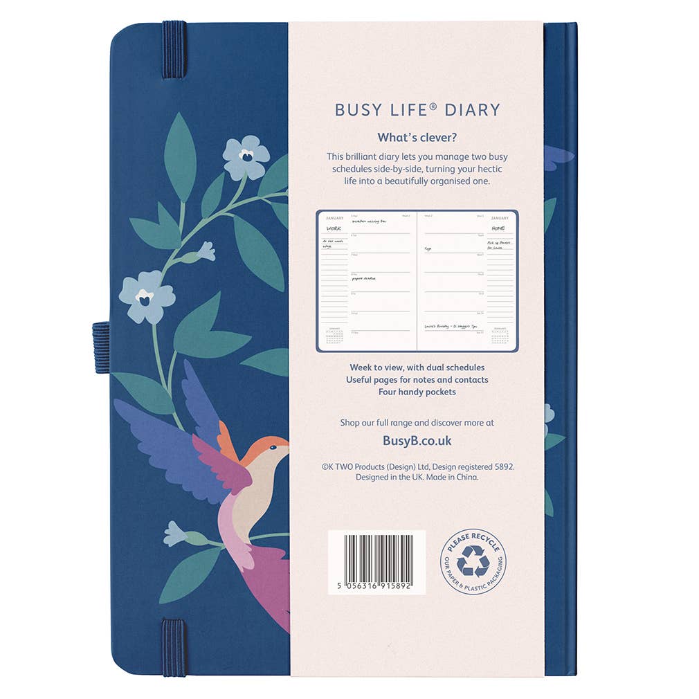 2026 Diary | Busy Life Diary & Weekly Planner | Birds Design