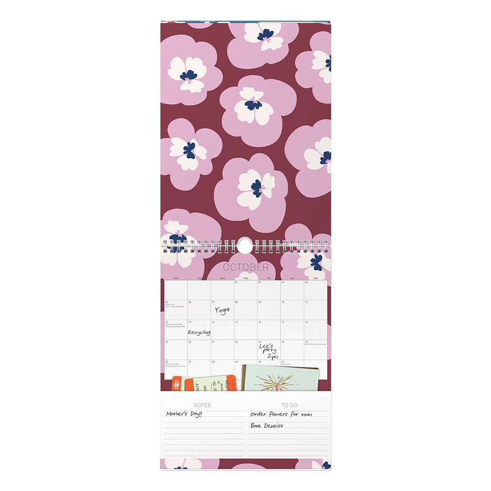 2026 Graphic Wall Calendar - Month to View - Storage Pockets