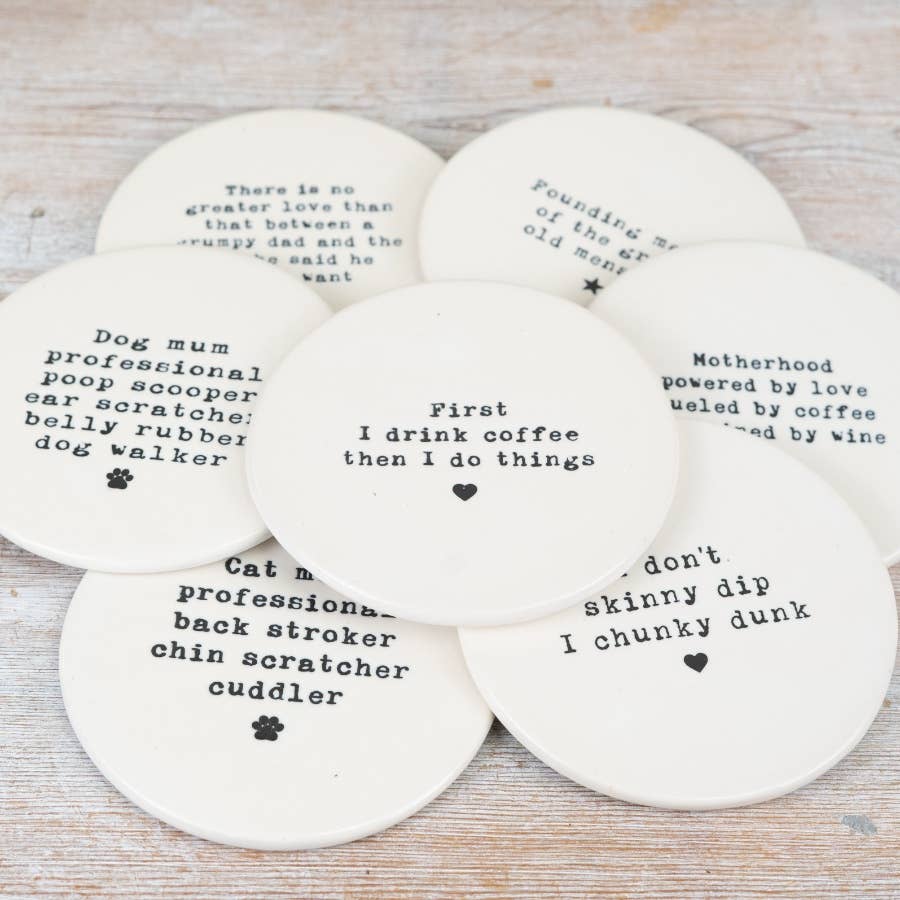 Drink Coffee Coaster, 10cm