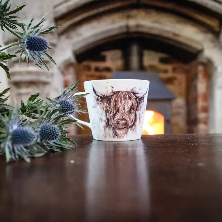'the Hebrides' Highland Cow Design Bone China Mug