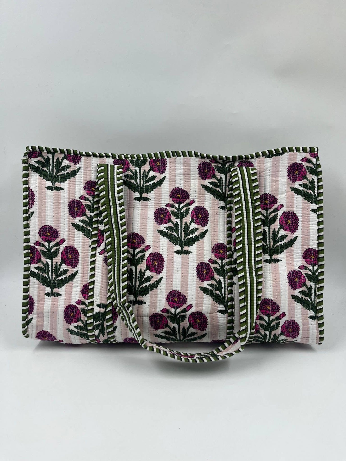 100% Cotton Kantha Quilted Boho Reversible (Small) Tote Bag