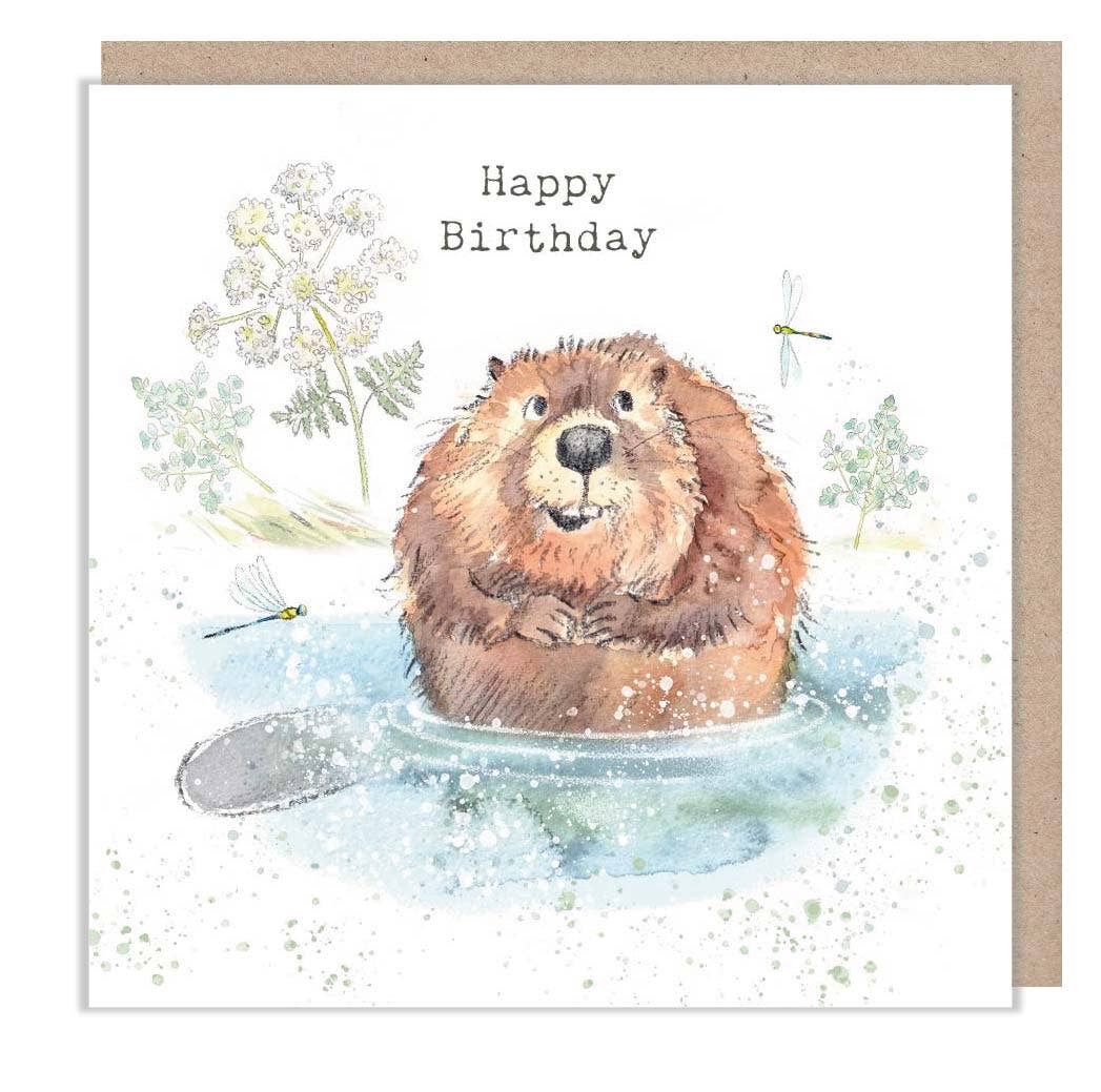 Birthday card - Beaver 'Down by the River' range - RIV02