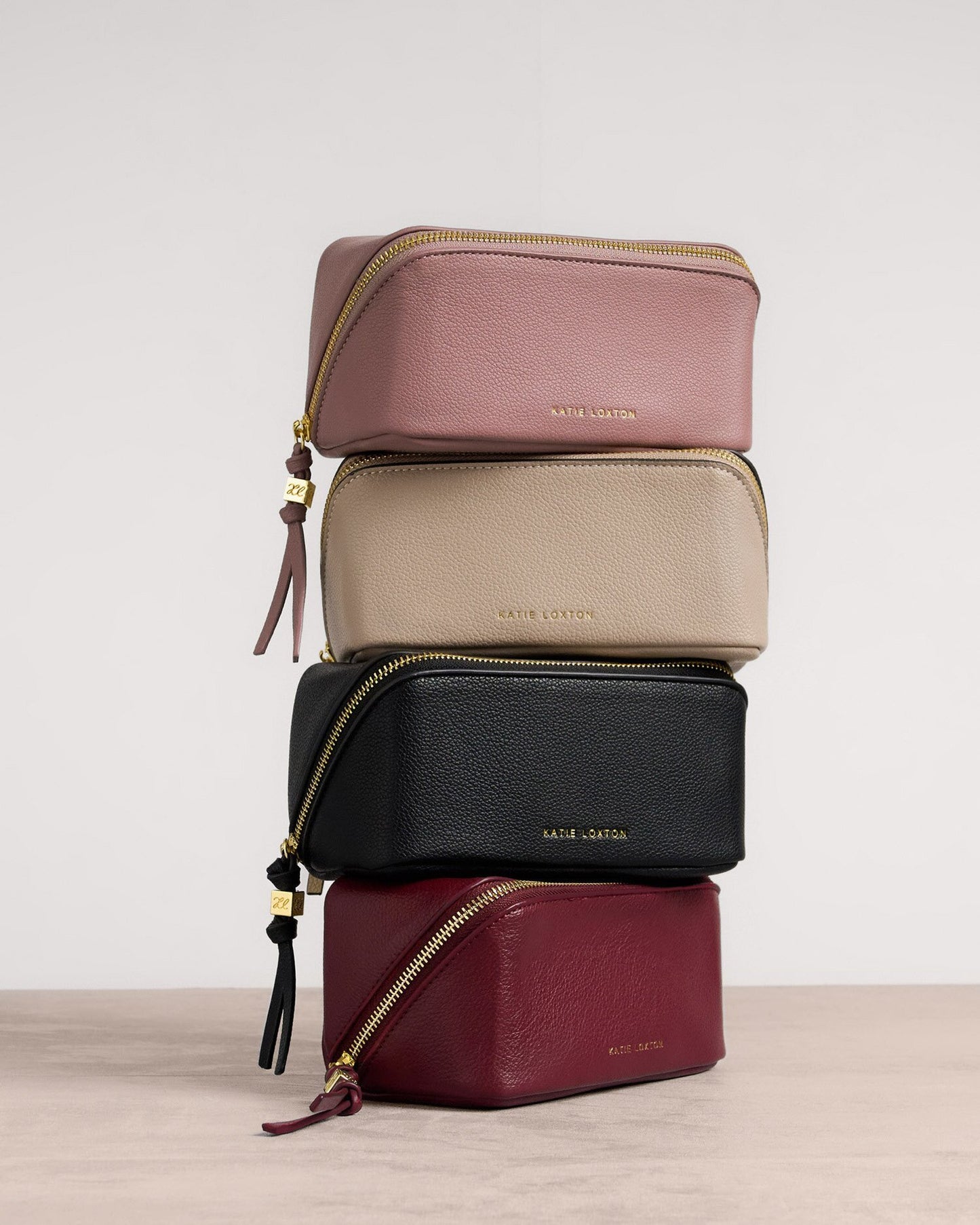 Fold-Out Mirror Makeup Bag - In Cherry