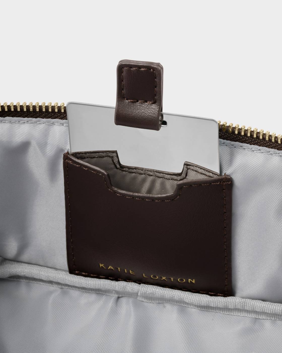 Fold out Mirror Make Up Bag Bitter Chocolate