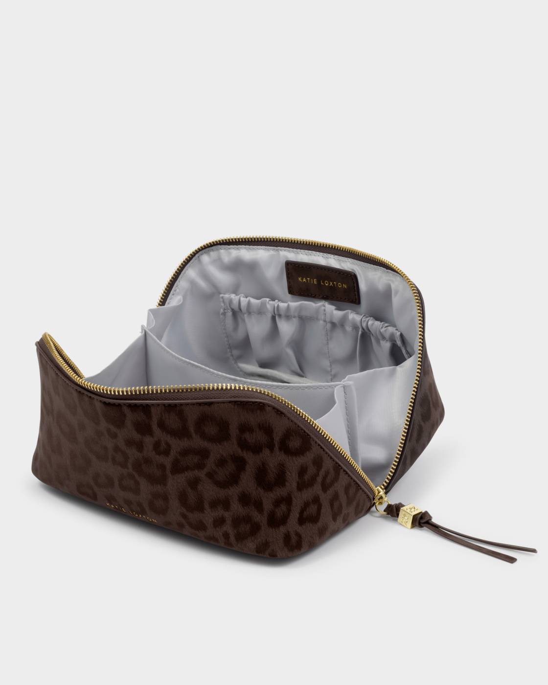 Soho Makeup & Wash Bag Chocolate Leopard Print - Various sizes