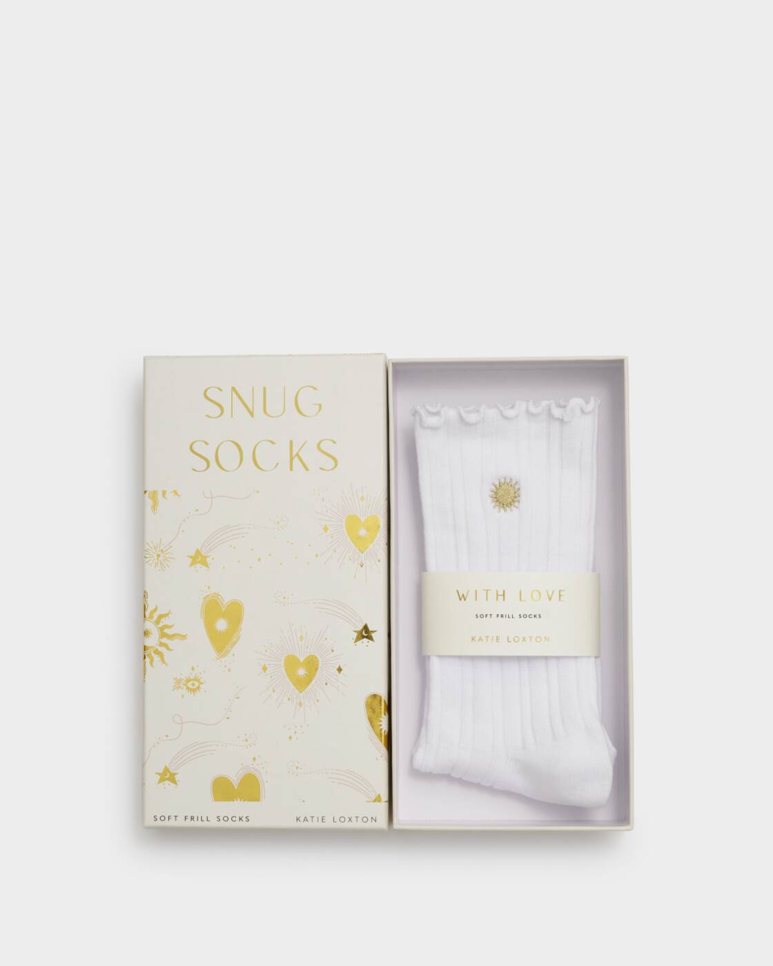 Gift Boxed Socks - Frill Sun White