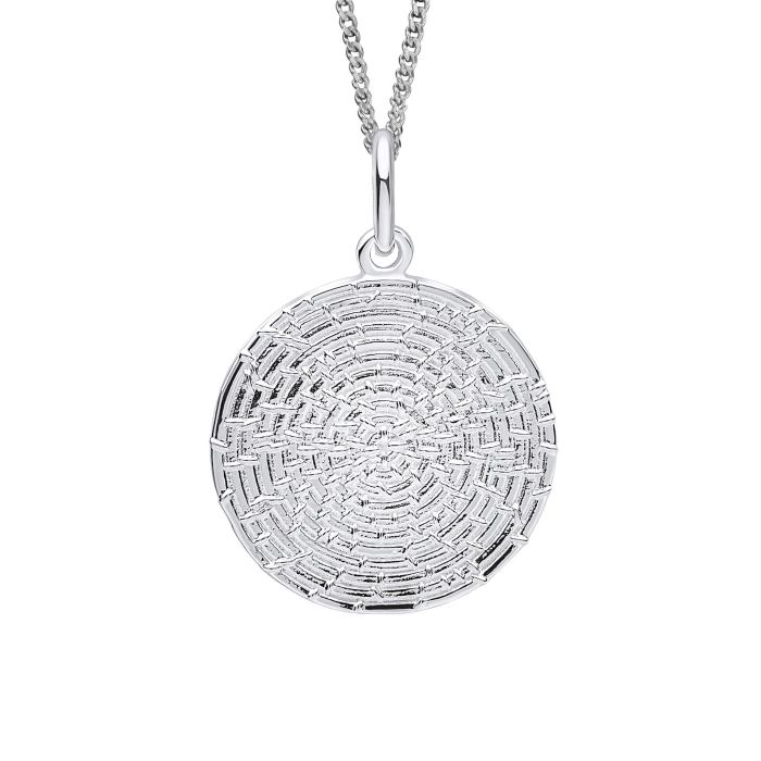 Beginnings - Ripple Texture Round Disc Pendant