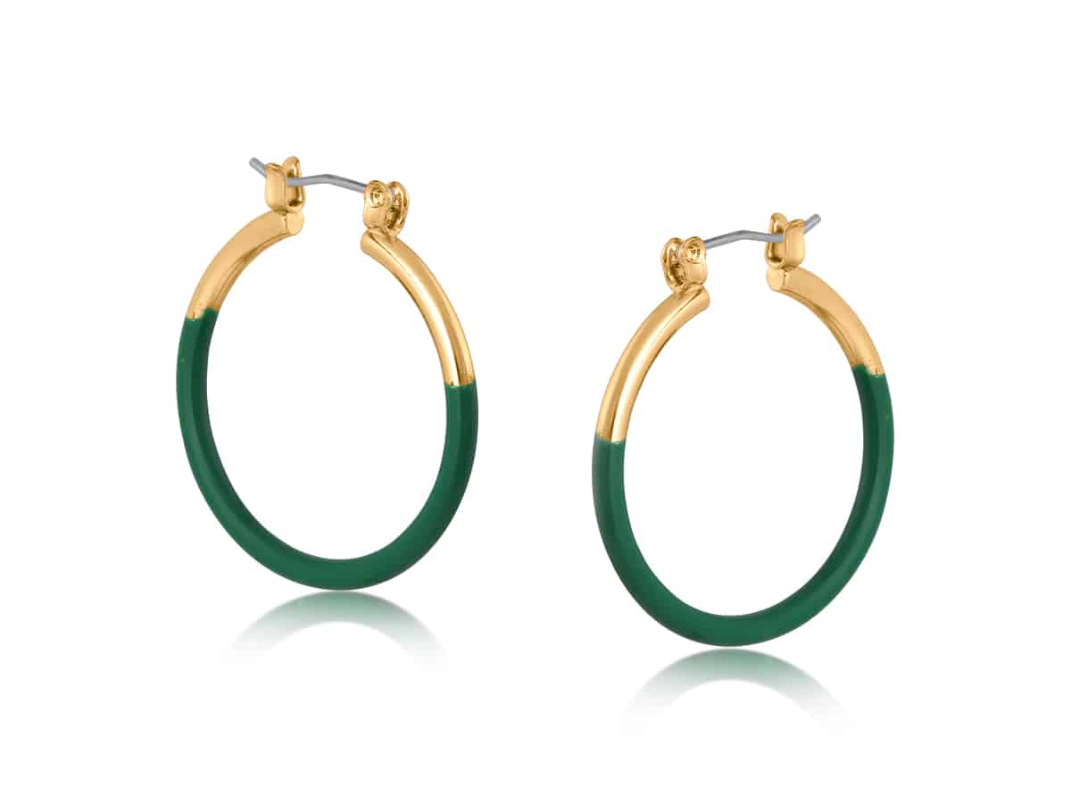 Sandra large two tone hoop earrings - green