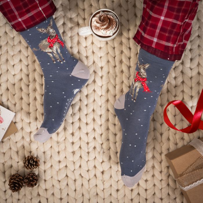 Wrendale - Christmas Donkey with scarf Men's Socks