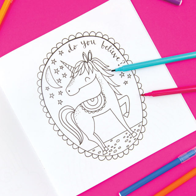 Unicorns & Rainbows Colouring Book