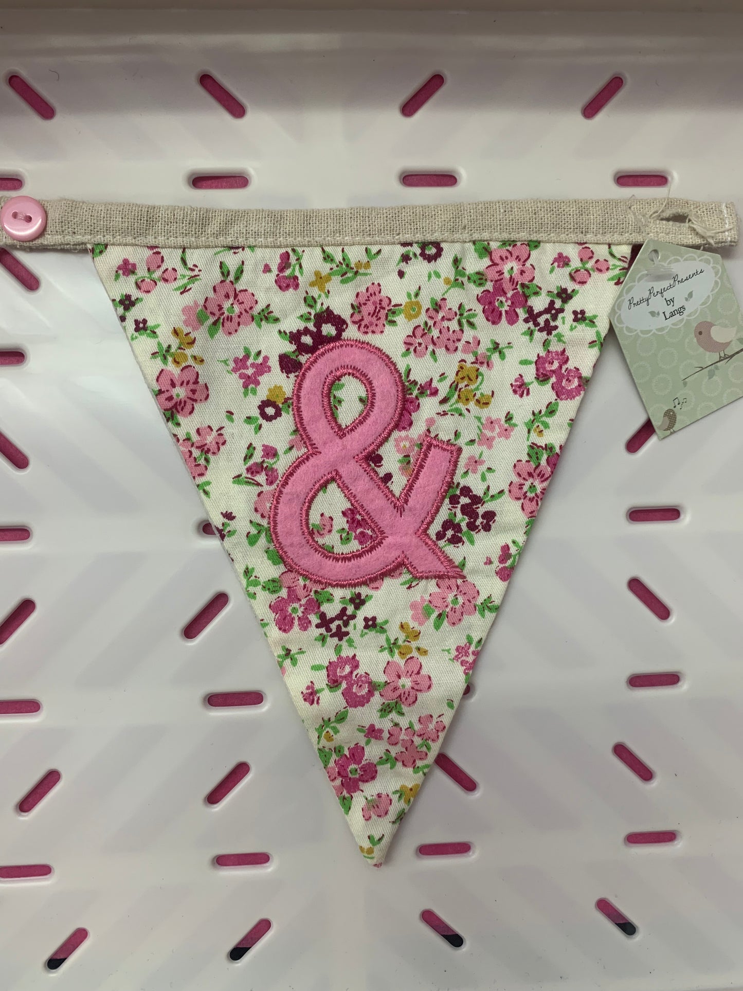 SALE DISCONTINUED LETTER FLAG BUNTING - PATTERN HIBISCUS