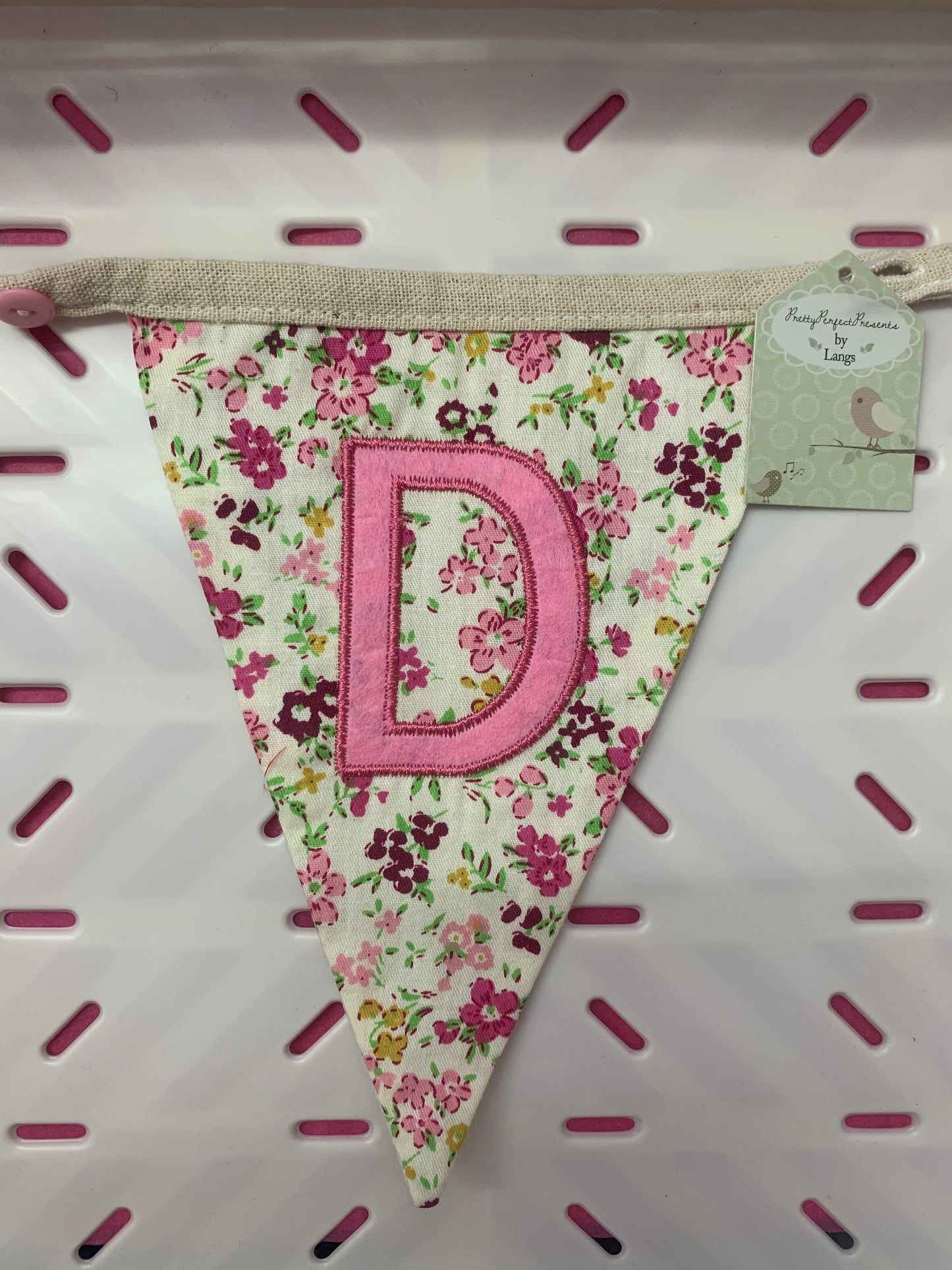 SALE DISCONTINUED LETTER FLAG BUNTING - PATTERN HIBISCUS