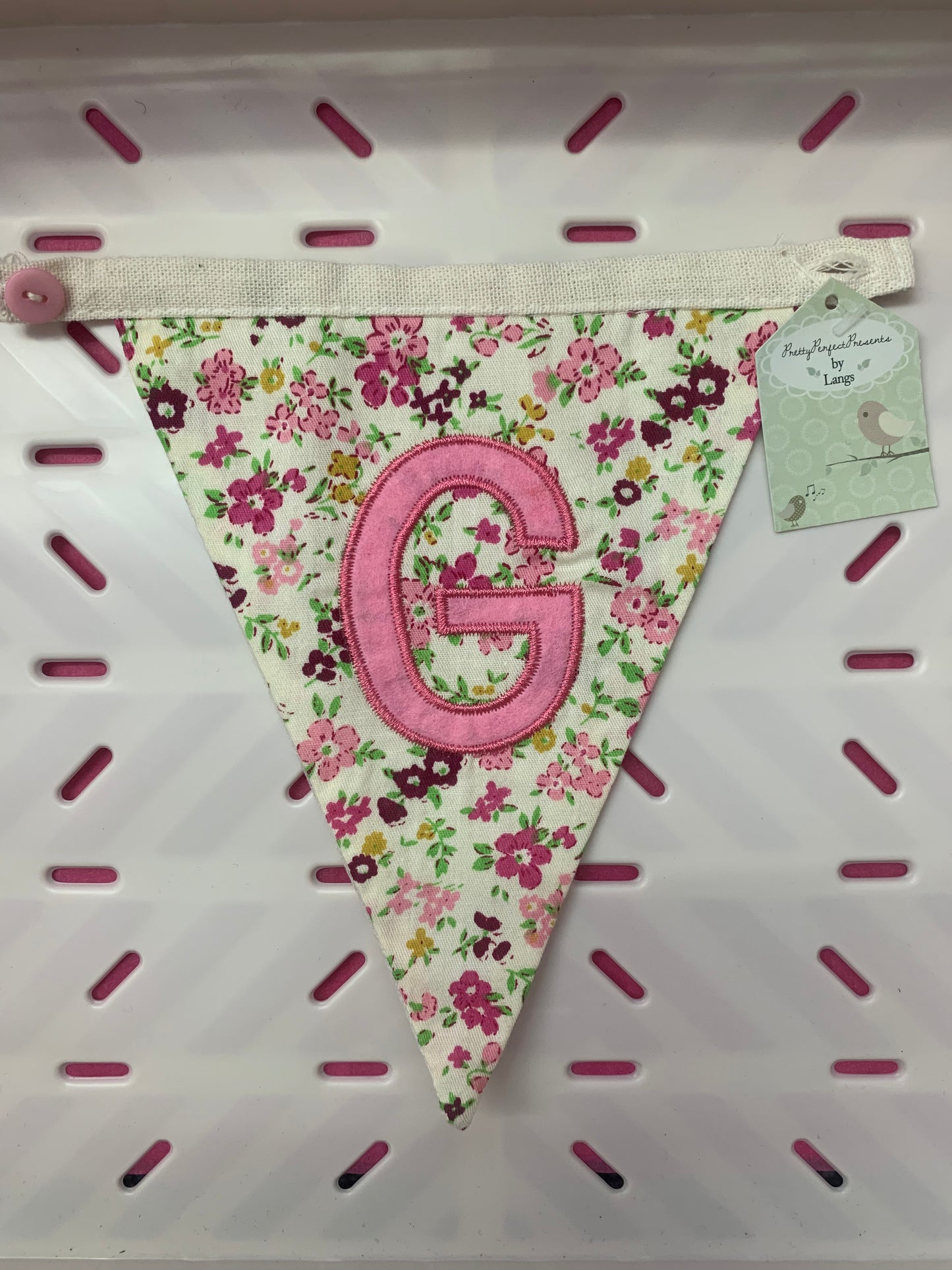 SALE DISCONTINUED LETTER FLAG BUNTING - PATTERN HIBISCUS