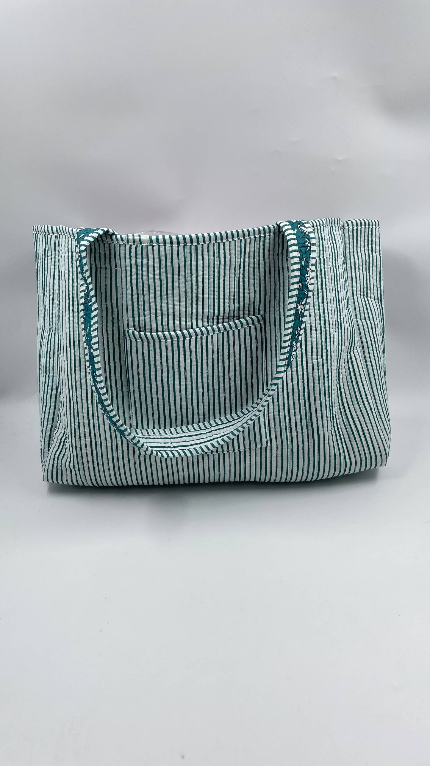 100% Cotton Kantha Quilted Boho Reversible (Small) Tote Bag