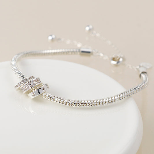 POM - Silver Plated snake chain bracelet
