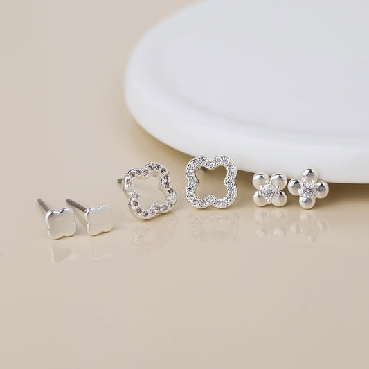 Triple quatrefoil Studs