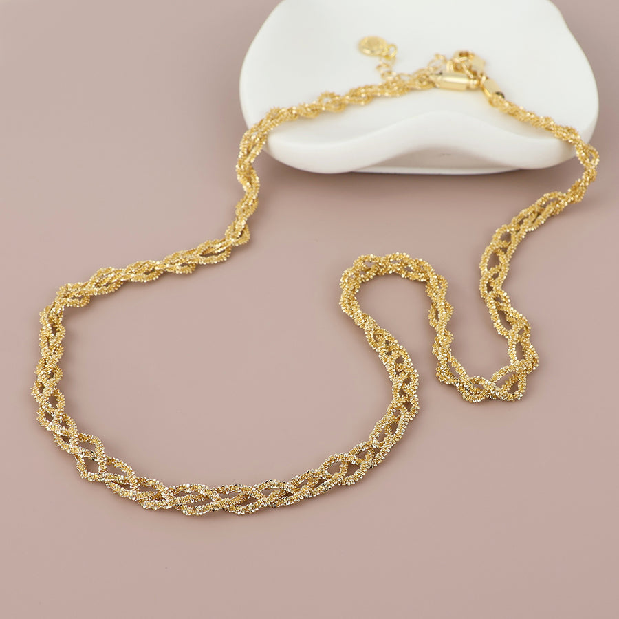 POM - Willow faux gold plated margarita chain necklace