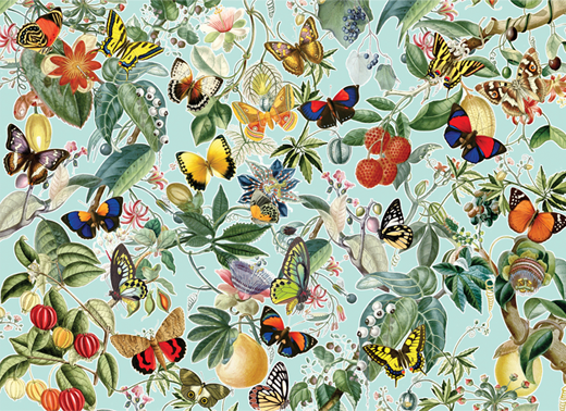 Fruit and Flutterbies 1000 Piece Cobble Hill Puzzle + Poster