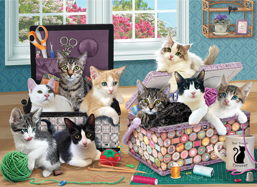 Crafty Kittens 500 Piece Cobble Hill Puzzle + Poster