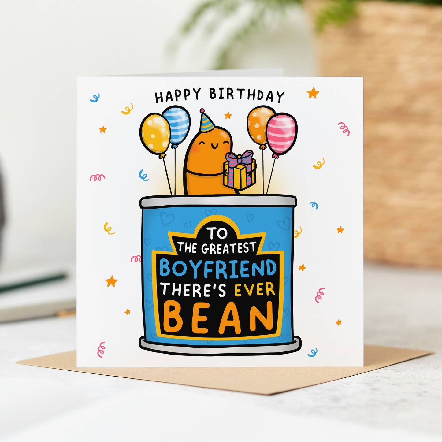 Greatest Boyfriend Ever Bean - Funny Birthday Card for Him