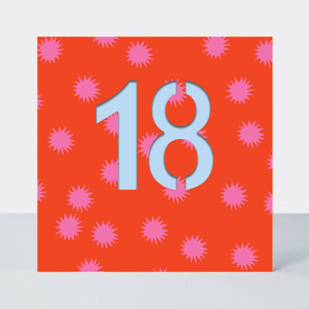 Bon Bon - Age 18 Birthday Card/Stars Red