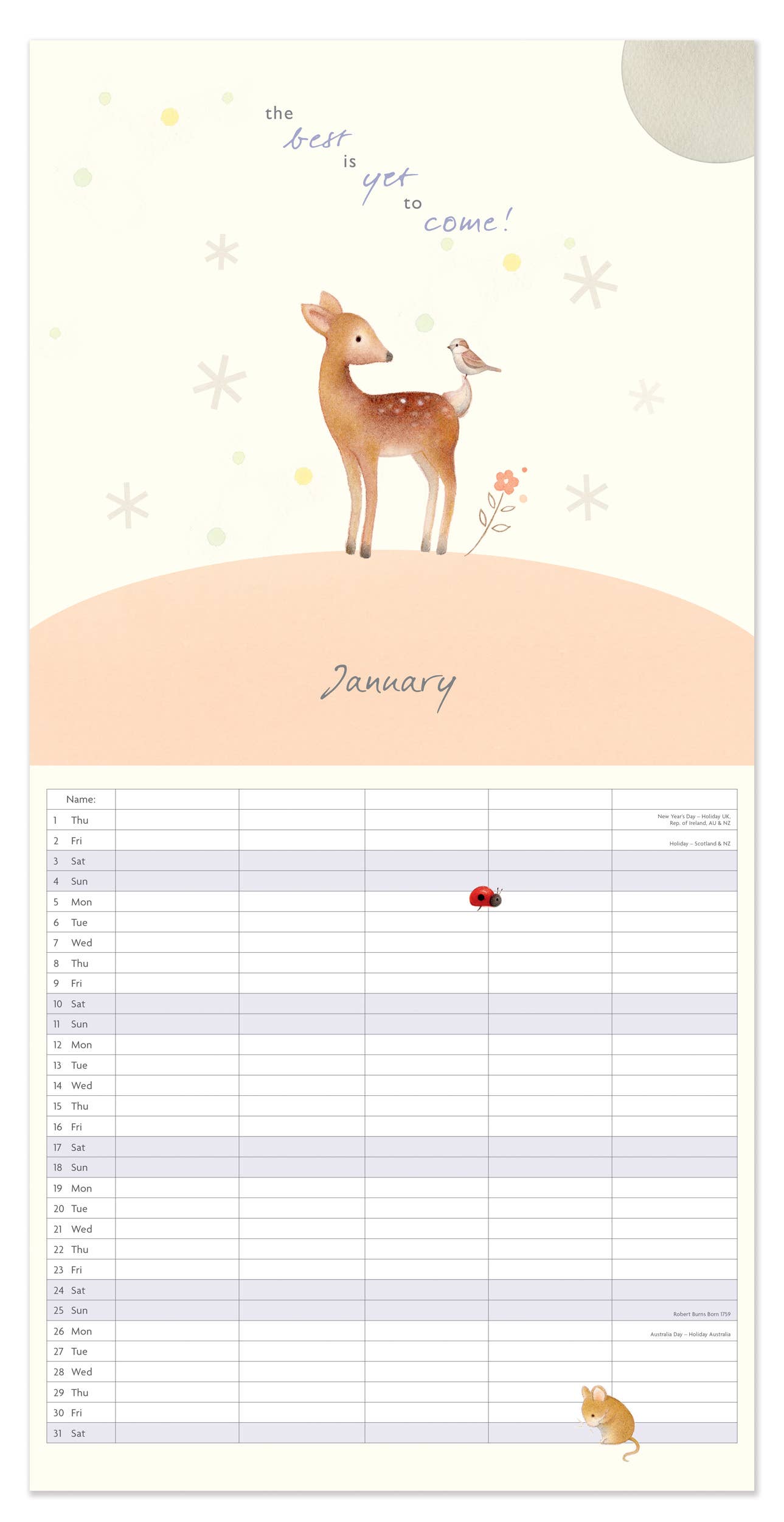 Ginger Betty Square 2026 Calendar