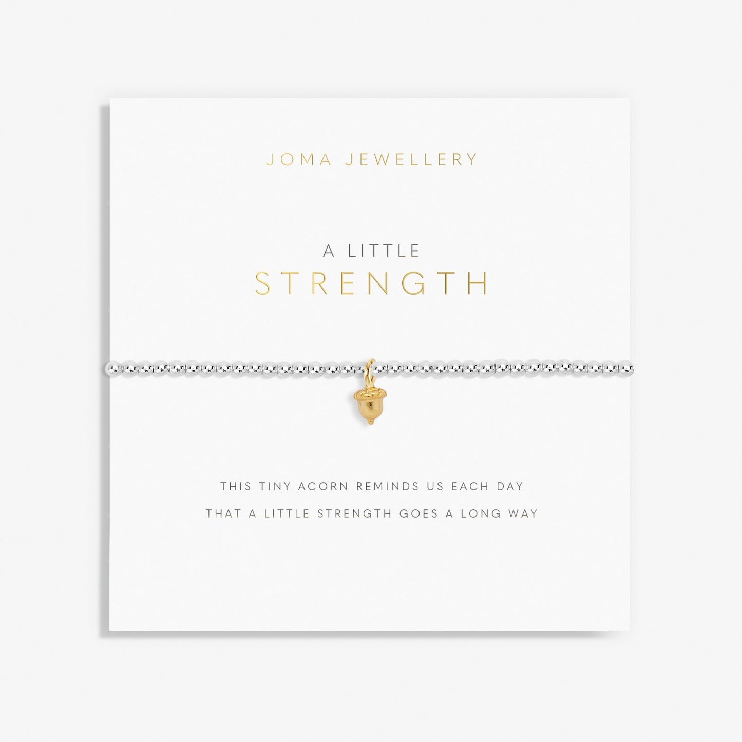 Joma Jewellery - A Little 'Strength' Acorn Bracelet in Silver and Gold Plating