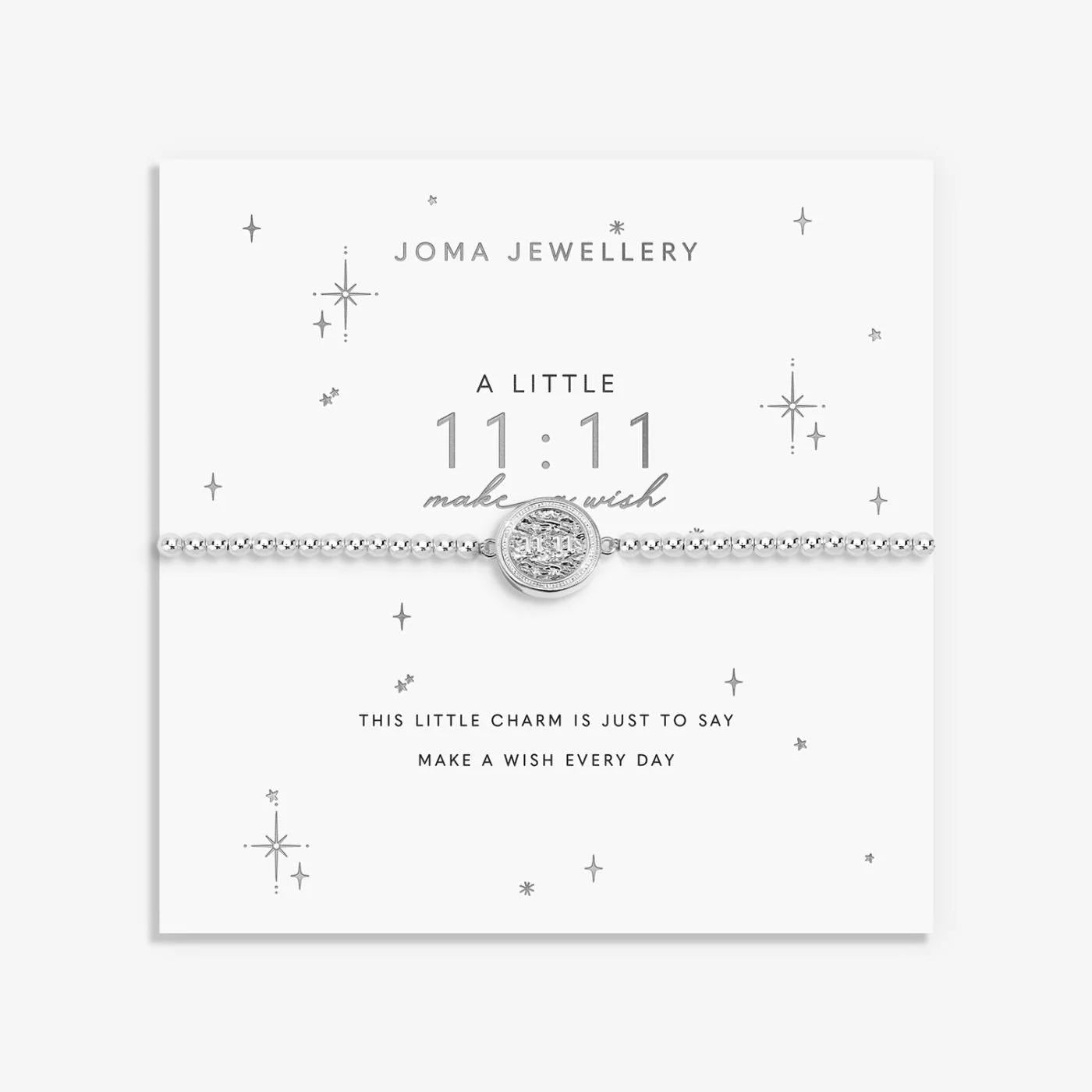 A Little '11:11 Make A Wish' Bracelet In Silver Plating