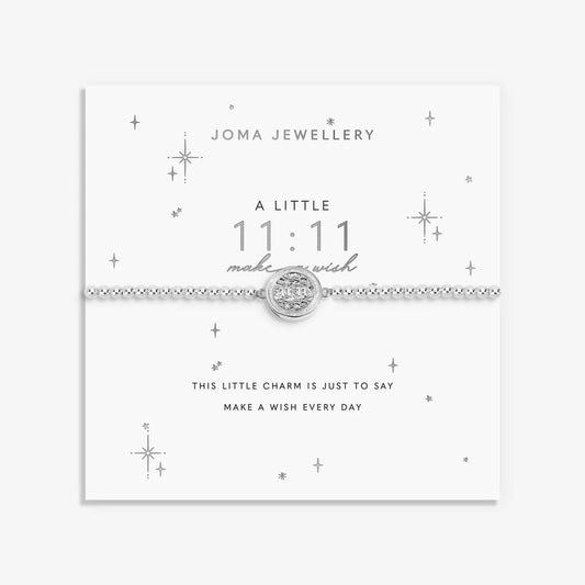A Little '11:11 Make A Wish' Bracelet In Silver Plating