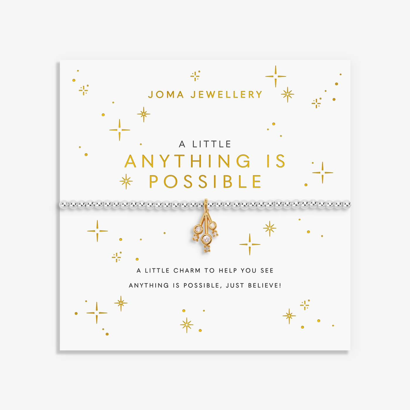A Little 'Anything Is Possible' Bracelet In Silver and Gold Plating
