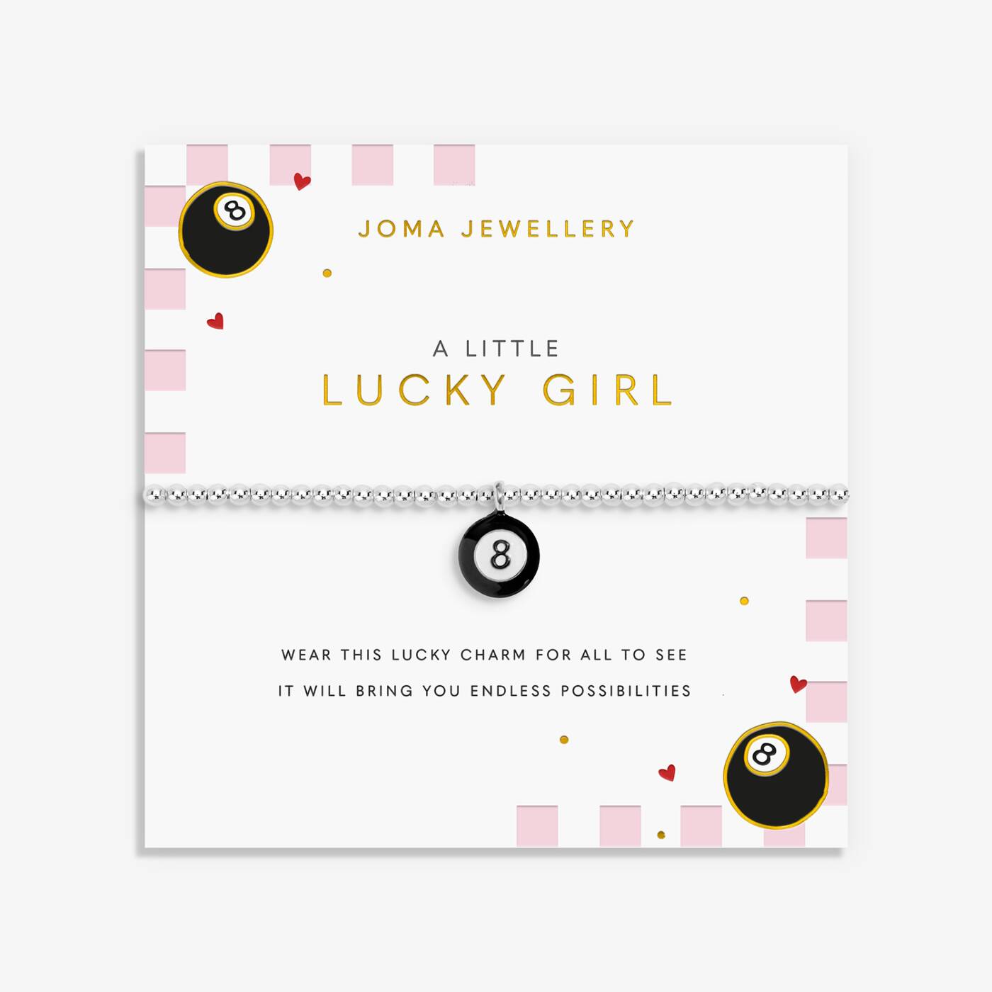 A Little Vibes 'Lucky Girl' Bracelet In Silver Plating