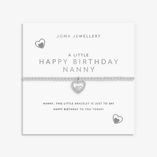 A Little 'Happy Birthday Nanny' Bracelet In Silver Plating