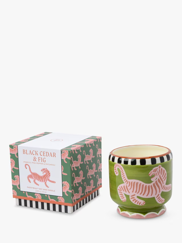 Paddywax A Dopo 8oz 226g Tiger Ceramic Candle - Black Cedar & Fig