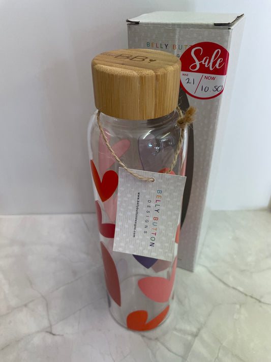 Sale - Big Hearts Glass Water Bottle