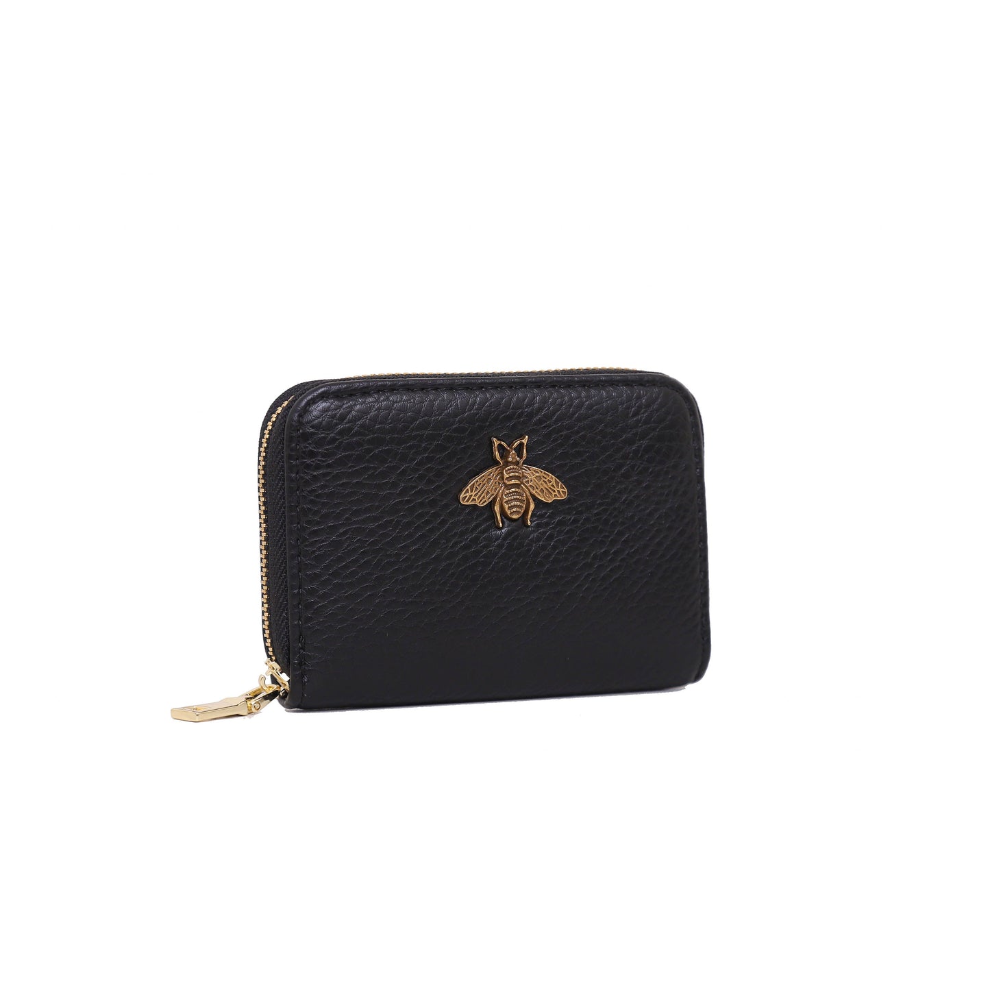KB11 RFID Zip Card Holder with Bee Detail: Gray