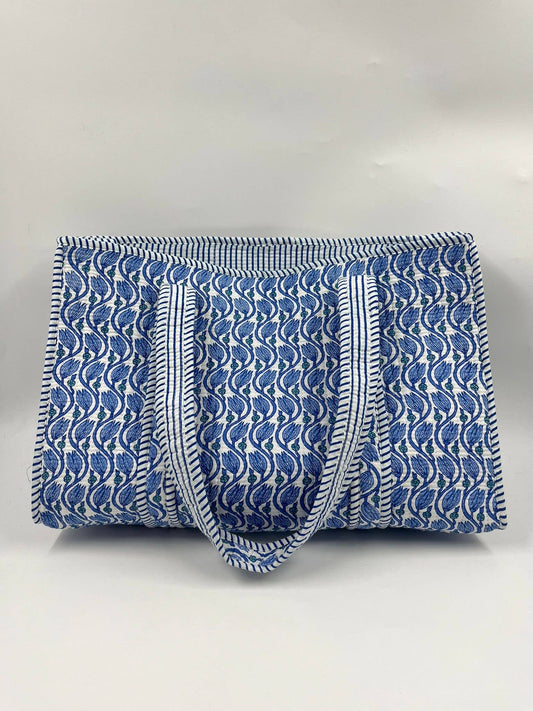 100% Cotton Kantha Quilted Boho Reversible (Small) Tote Bag