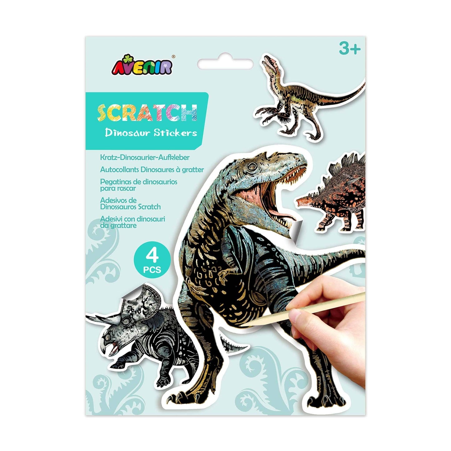 Scratch Dino Stickers
