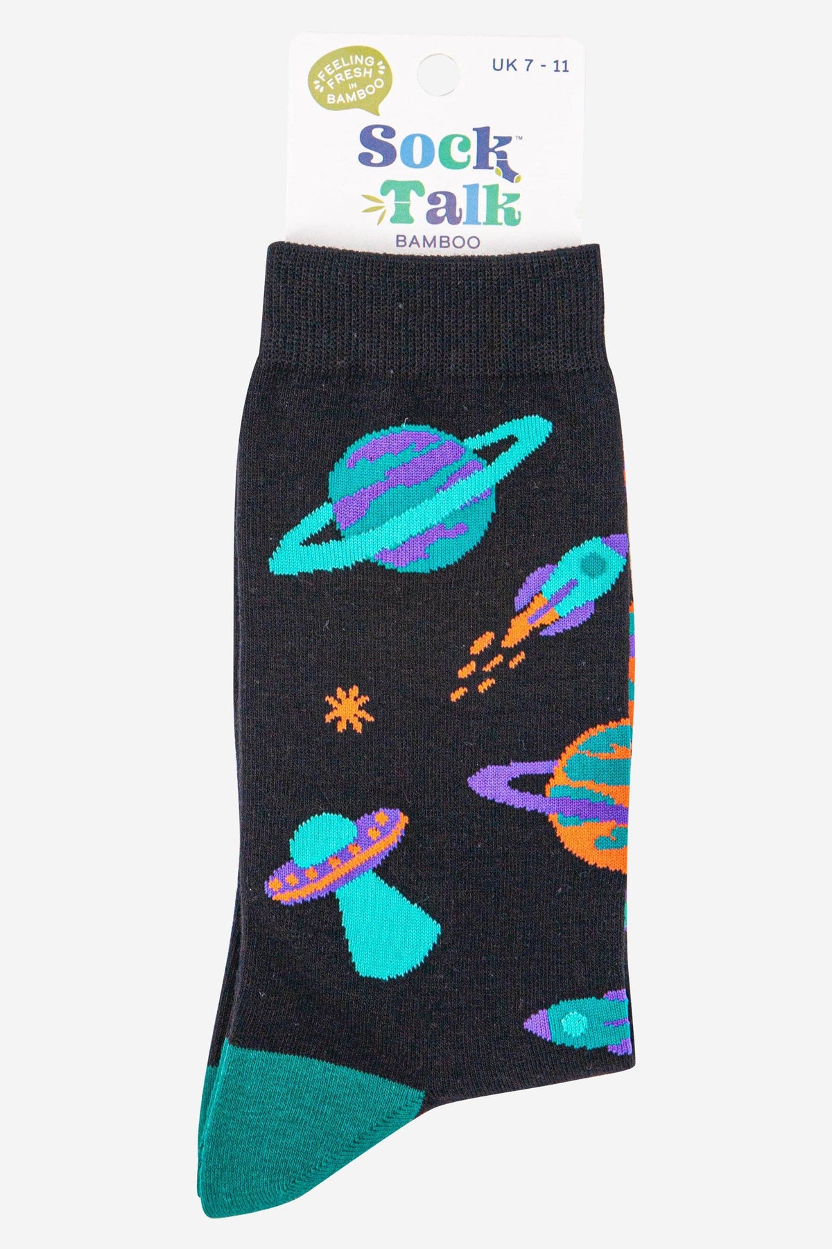Men's Bamboo Socks - Black , Space Invasion: UK 7-11 | EU 40.5-46 | US 8-12