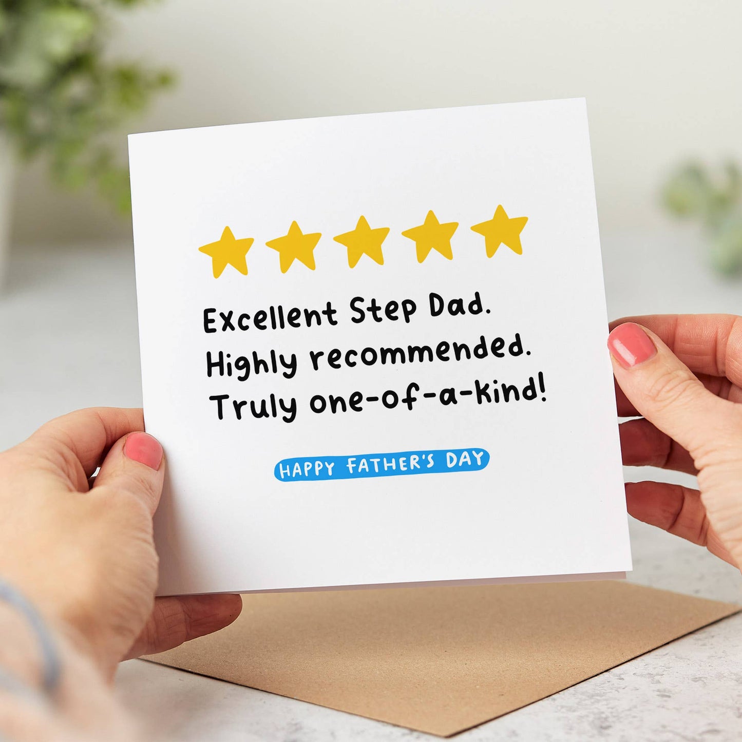 Excellent Step Dad Father’s Day Card – Funny 5 Star Review