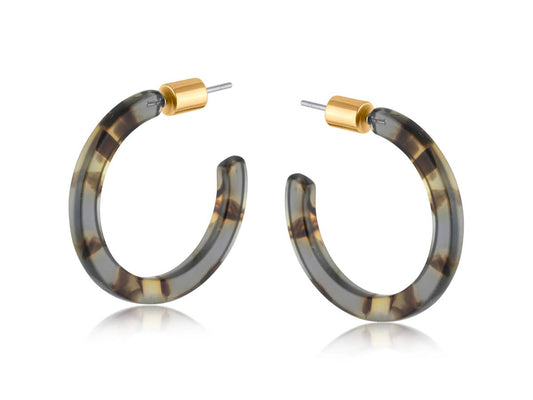 ILONA RESIN SKINNY EARRINGS: GREY