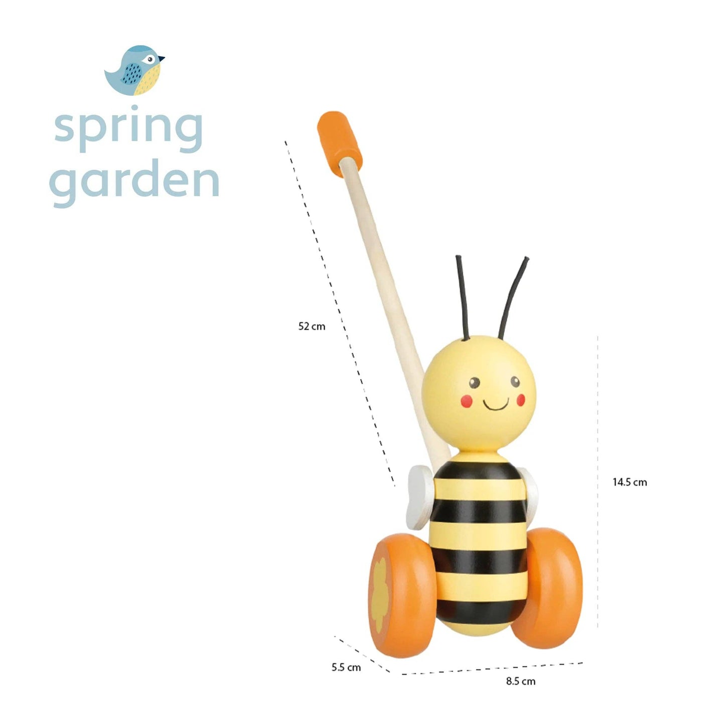 Boxed Wooden Push Along Honey Bee
