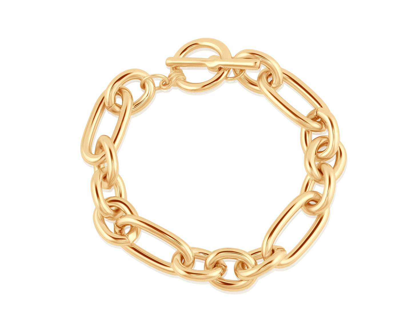 SALE - Maude Oval Links Tbar Statement Bracelet: GOLD