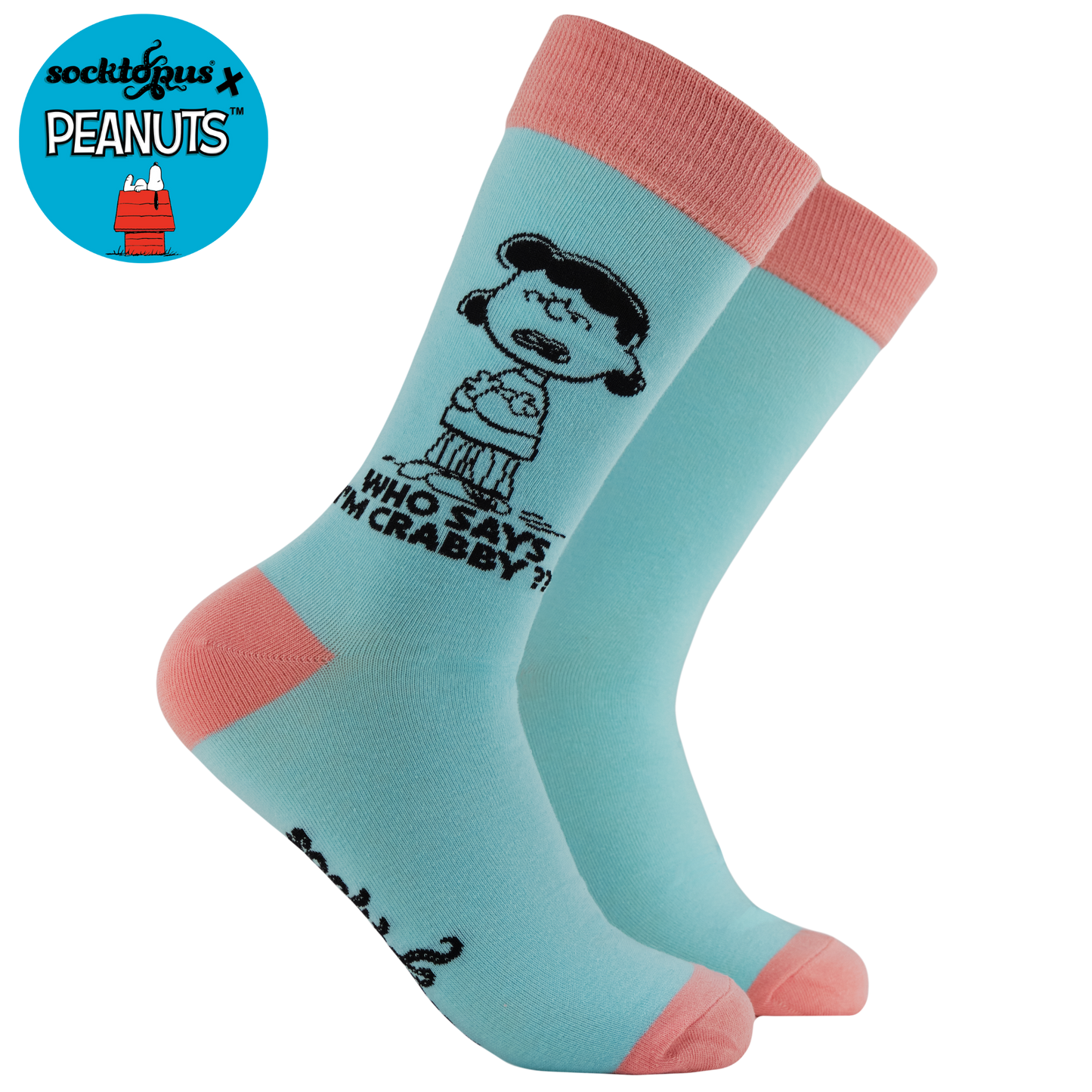 Who Says I'm Crabby?? Socks - Peanuts: BLUE / S (UK 4-8 / EU 37-42 / US 6-10)