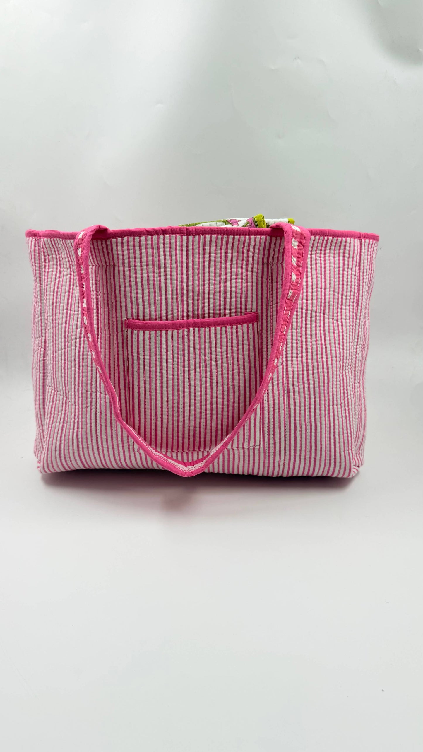 100% Cotton Kantha Quilted Boho Reversible (Small) Tote Bag