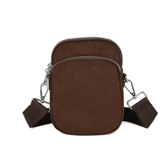 JM1718 Everyday Crossbody Bag with Wide Strap: Coffee
