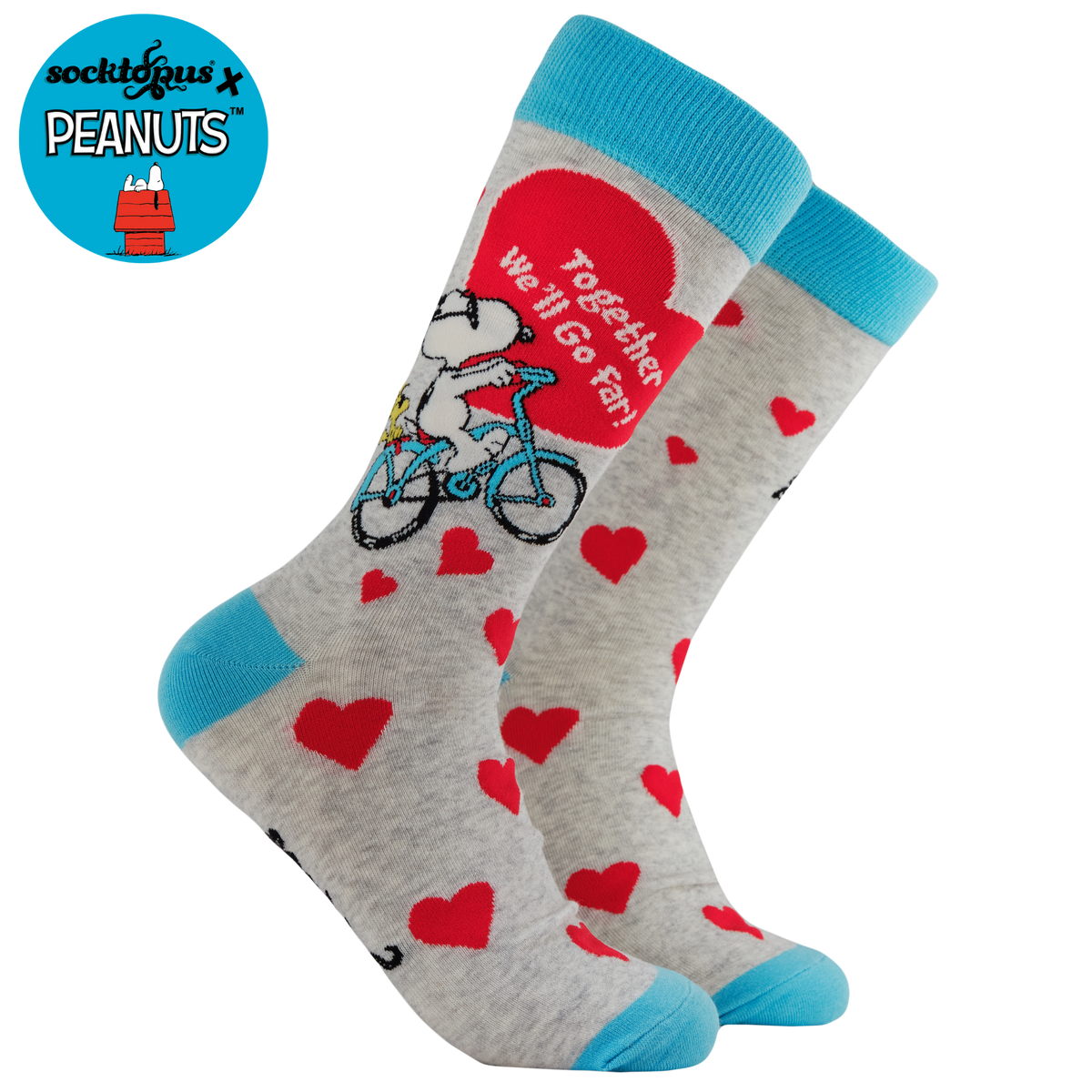 Together We Will Go Far Socks - Peanuts: GREY / L (UK 9-12 /