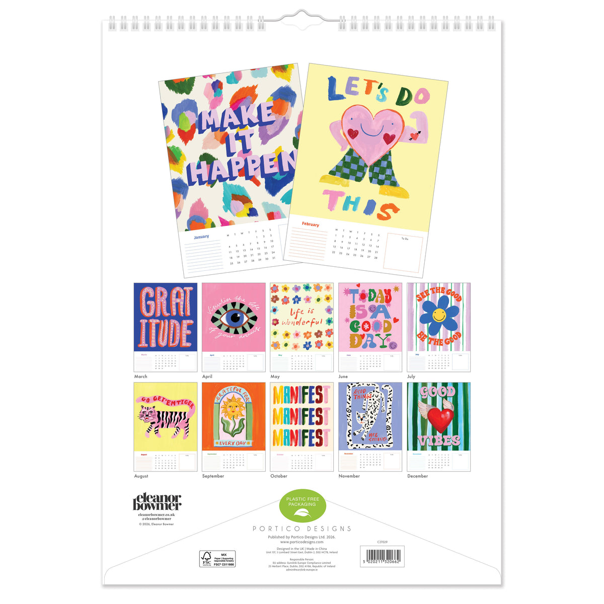 Eleanor Bowmer 2027 Affirmations A3 Trend Calendar