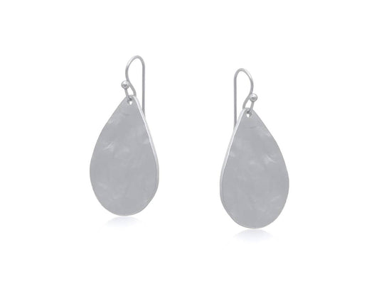 CHRISTA ROUGH CUT METAL EARRINGS: SILVER